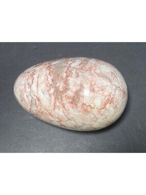 Polished Red Vein Jasper Stone Egg  Natural Mineral Display Piece Vintage 90s
